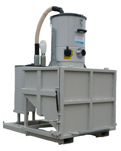 Aspibenne 530-75 AUTO en acier peint, mobile avec chariot élévateur