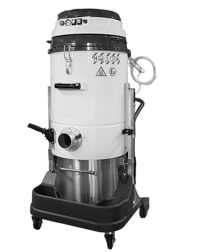 Aspirateur à poussières MAD 450 2BL compact et mobile en acier et AISI304 pour version Atex