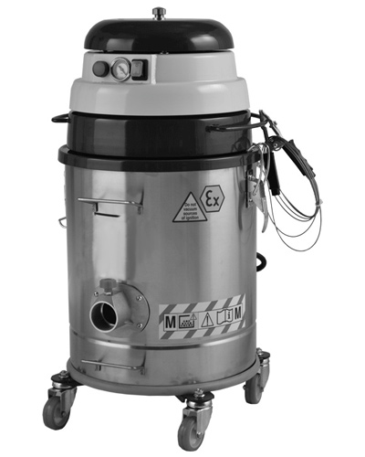 Aspirateur MAD 110 BL pour poussières humide et sec en zone Atex, compact et mobile en acier peint