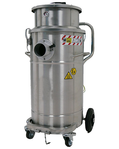 Aspirateur à poussières pour zone Atex en acier inox PNEU 280 WD ATEX 7V
